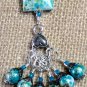 Handmade Snag Free Stitch Marker Set With Holder-aqua splash- Knitting Gift