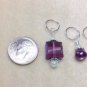 Amethyst Crystal Knitting Stitch Marker Set of 9 (SNAG FREE) with glass pearls