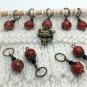 Handmade Beaded Knitting Stitch Markers (SNAG FREE)- Kitty Cat