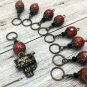 Handmade Beaded Knitting Stitch Markers (SNAG FREE)- Kitty Cat
