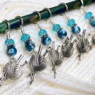 6 Beaded Yarn Ball Stitch Markers (SNAG FREE)- Handmade Knitting Tools