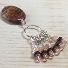 Removable Stitch Markers & Rhyolite Stone Holder | For Knitting Or Crochet