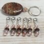 Removable Stitch Markers & Rhyolite Stone Holder | For Knitting Or Crochet