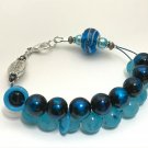 Blue Abacus Counting Bracelet, Knitting Row Counter, Handmade