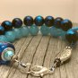 Blue Abacus Counting Bracelet, Knitting Row Counter, Handmade