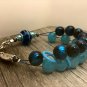 Blue Abacus Counting Bracelet, Knitting Row Counter, Handmade
