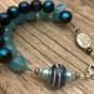 Blue Abacus Counting Bracelet, Knitting Row Counter, Handmade