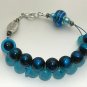 Blue Abacus Counting Bracelet, Knitting Row Counter, Handmade