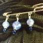 Handmade Beaded Shawl/ Scarf Pin- Blue- Beaded Jewelry