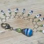 1-10 Numbered Stitch Markers & Beaded Holder- Row Counter Markers Blue & Green