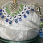 1-10 Numbered Stitch Markers & Beaded Holder- Row Counter Markers Blue & Green