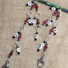 Knit Row Counter - Red Speckle 1-10 Chain Style Counter- numbered stitch marker