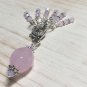 SNAG FREE Pink Cloud Crystal Stitch Markers & Matching Beaded Holder-