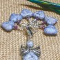 Beaded Heart Stitch Markers (SNAG FREE) with Matching Butterfly Clip Holder