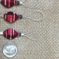 Handmade Knitting Stitch Markers SNAG FREE- Set of 10- Wire loops fit US15- red