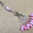 Stitch Markers with Lanyard Holder - Pink Twist Beads- Knitting Bag Organizer
