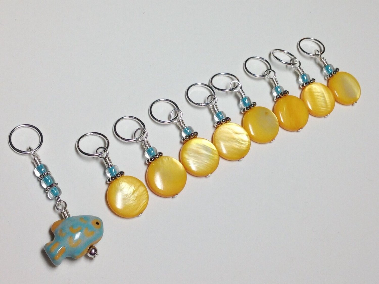 Tropical Fish Snag Free Stitch Marker Set for Knitters- Handmade