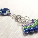 Snag Free Knitting Stitch Markers And Flower Clip Holder- Jeweltone Pearls