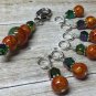 Orange Ombr&Atilde;&copy; Stitch Marker Set With 6 Snag Free Markers AND Holder