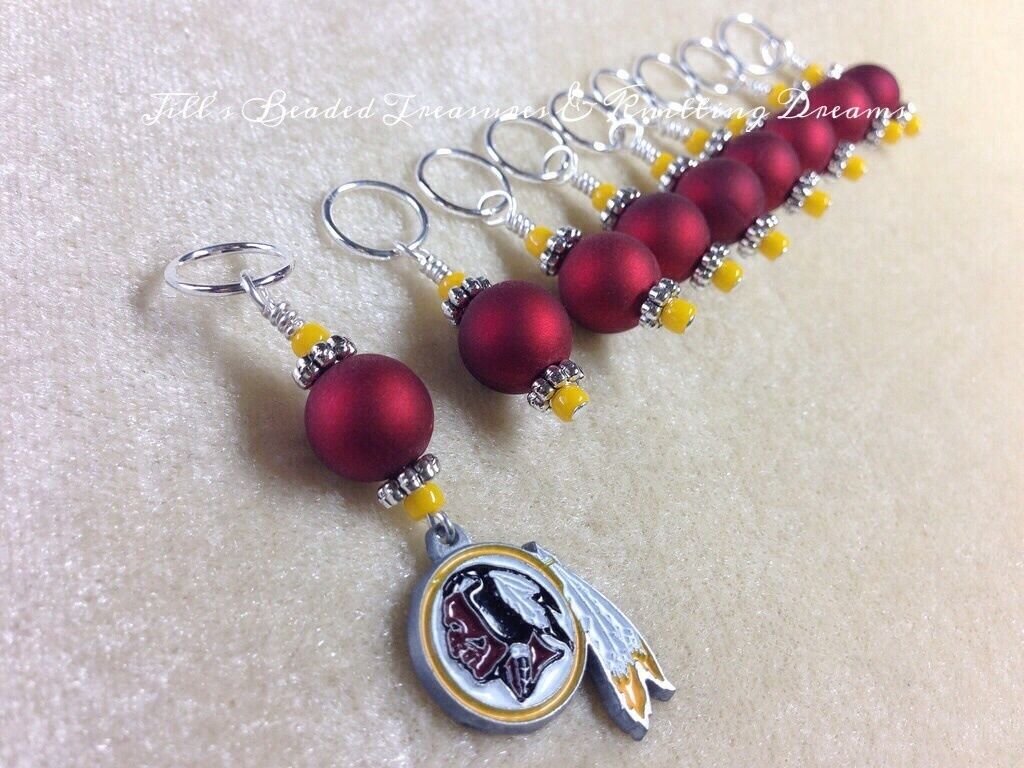 Knitting Stitch Markers (SNAG FREE)- Washington Redskins