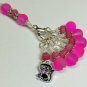 Hot Pink Cat Stitch Marker Set with Matching Holder (SNAG FREE)