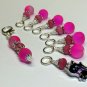 Hot Pink Cat Stitch Marker Set with Matching Holder (SNAG FREE)