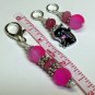 Hot Pink Cat Stitch Marker Set with Matching Holder (SNAG FREE)