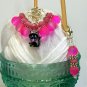 Hot Pink Cat Stitch Marker Set with Matching Holder (SNAG FREE)