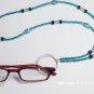 Handmade Beaded Knitting Stitch Marker Necklace Lanyard- Aqua/Teal