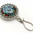 Handmade Magnetic Portuguese Knitting Pin- ID Badge Holder- Sugar Skull Tattoo