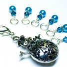 Snag Free Stitch Markers & Snowman Clip Holder- Knitting Jewelry