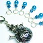 Snag Free Stitch Markers & Snowman Clip Holder- Knitting Jewelry