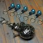 Snag Free Stitch Markers & Snowman Clip Holder- Knitting Jewelry