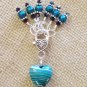 Handmade Beaded Knitting Stitch Markers (SNAG FREE) with Teal Heart Holder