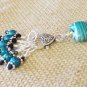 Handmade Beaded Knitting Stitch Markers (SNAG FREE) with Teal Heart Holder