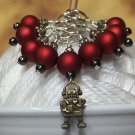 Beaded Knitting Stitch Markers (SNAG FREE)- Robot in Red