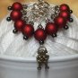 Beaded Knitting Stitch Markers (SNAG FREE)- Robot in Red