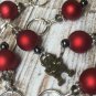 Beaded Knitting Stitch Markers (SNAG FREE)- Robot in Red