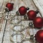 Beaded Knitting Stitch Markers (SNAG FREE)- Robot in Red