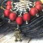 Beaded Knitting Stitch Markers (SNAG FREE)- Robot in Red
