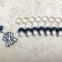 Handmade Beaded Knitting Stitch Markers- New York Yankees- Snag Free
