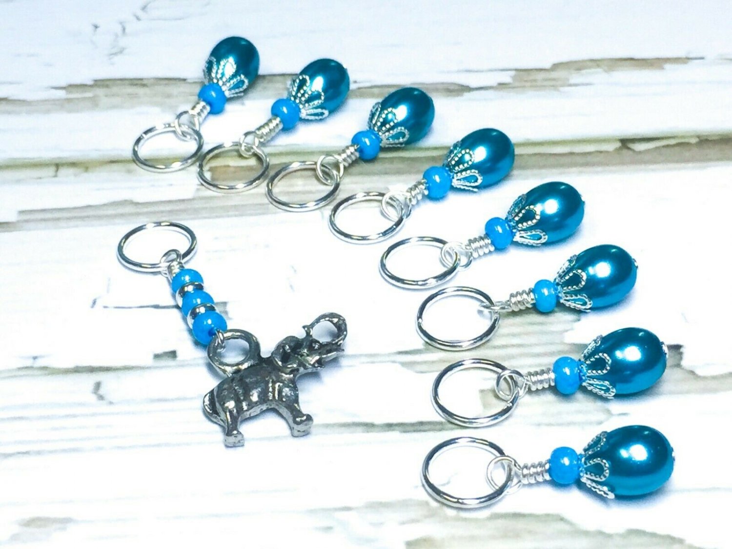 Snag Free Beaded Elephant Stitch Markers for Knitting