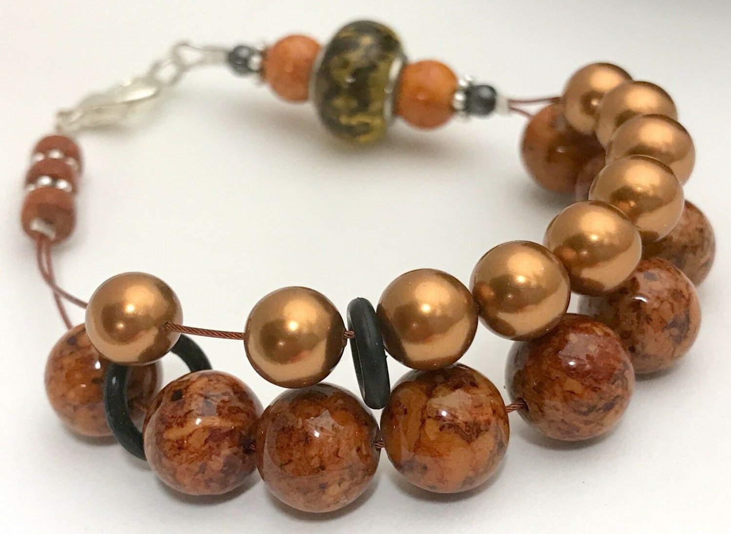 Gingersnap Abacus Counting Bracelet, Knitting Row Counter, Handmade