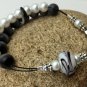Black and White Abacus Counting Bracelet, Knitting Row Counter, Handmade