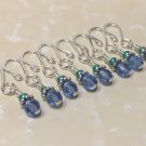 Handmade Removable Stitch Markers- Blue Crystal Shepherd's Hook