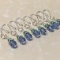 Handmade Removable Stitch Markers- Blue Crystal Shepherd's Hook