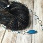 Knitting Row Counter- Blue Crystal 1-10 Chain Counter- Numbered Stitch Markers
