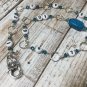 Knitting Row Counter- Blue Crystal 1-10 Chain Counter- Numbered Stitch Markers