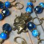 Handmade Cat Stitch Marker Set (SNAG FREE)- Set of 9 Blue Knitting Markers