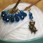 Handmade Cat Stitch Marker Set (SNAG FREE)- Set of 9 Blue Knitting Markers